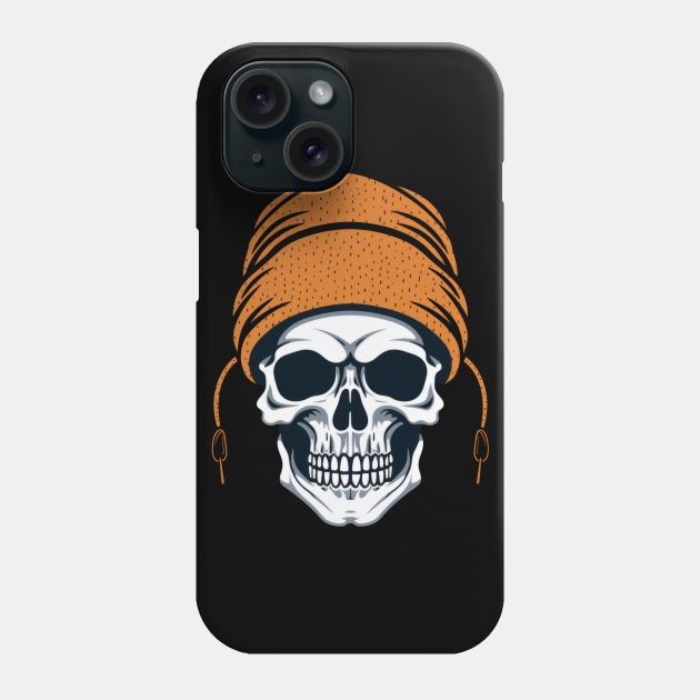 Skull with Cap Phone Case by Merchgard