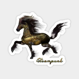 Awesome steampunk horse in the darknes of the night Magnet