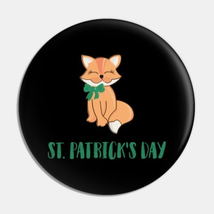 Saint Patrick's Day Fox Pin