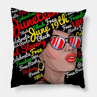 Juneteenth Queen Melanin African American Women Tee T shirt Pillow