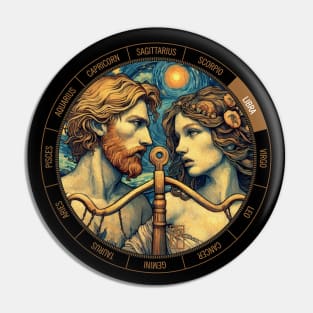 ZODIAC Libra - Astrological LIBRA - LIBRA - ZODIAC sign - Van Gogh style - 13 Pin