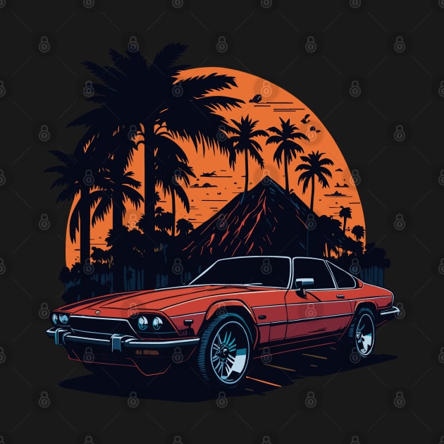 Jaguar XJS Vintage Car Art by Cruise Dresses