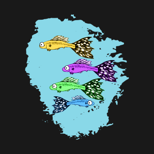 Four colored guppies T-Shirt