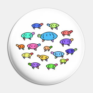 Colorful Turtle Pattern, Cute Illustrated Turtles Pin