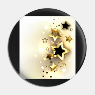 Gold Stars on a Light Background Pin