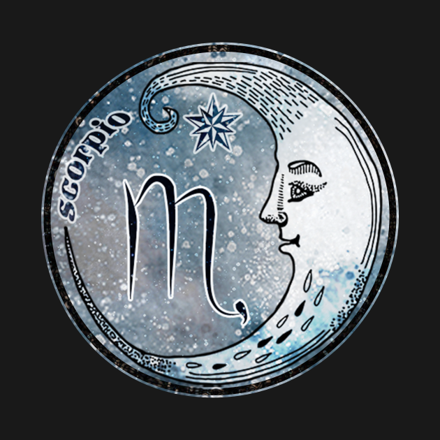 Scorpio Moon Sign Astrology Zodiac Symbol Stars and Crescent Moon - Scorpio - Long Sleeve T 