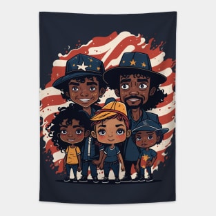 Patriotic American Family Tapestry