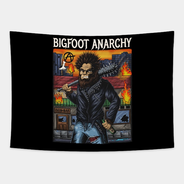 Bigfoot anarchy punk Tapestry by Andypp