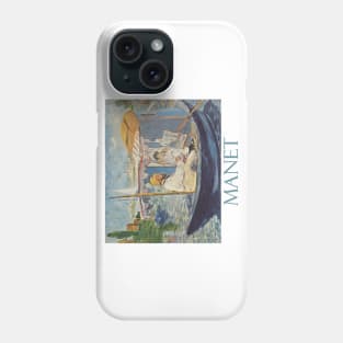 Monet Working in His Atelier Boat by Edouard Manet Phone Case