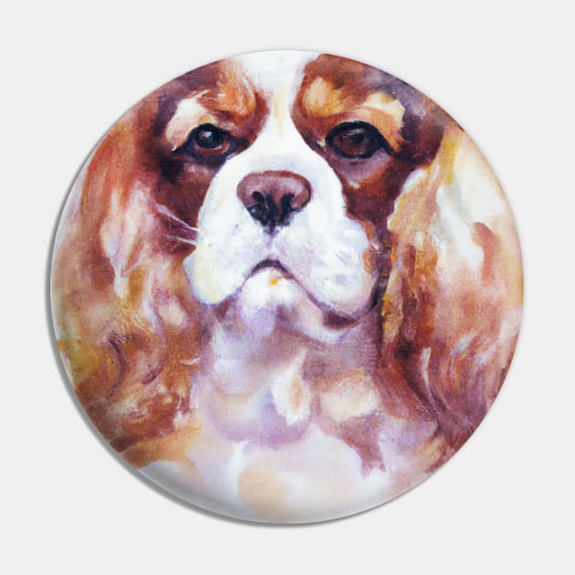 Cavalier King Charles Spaniel Watercolor - Gift For Dog Lovers Pin by Edd Paint Something