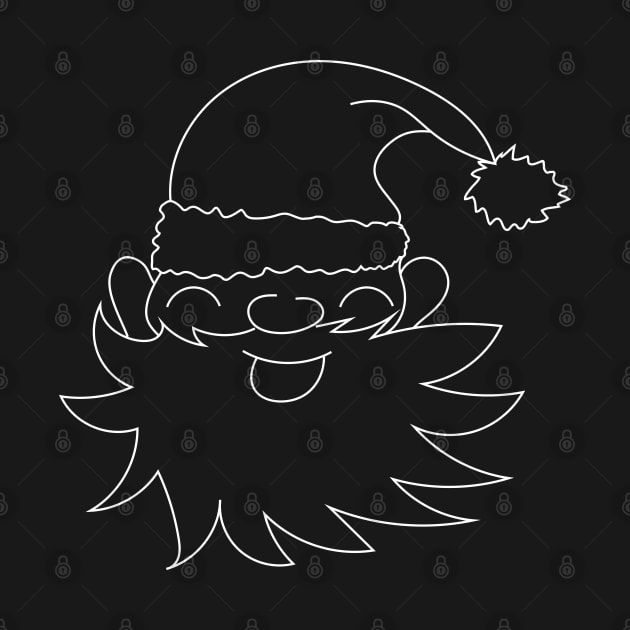 Happy santa claus contour drawing white by Cute-Design