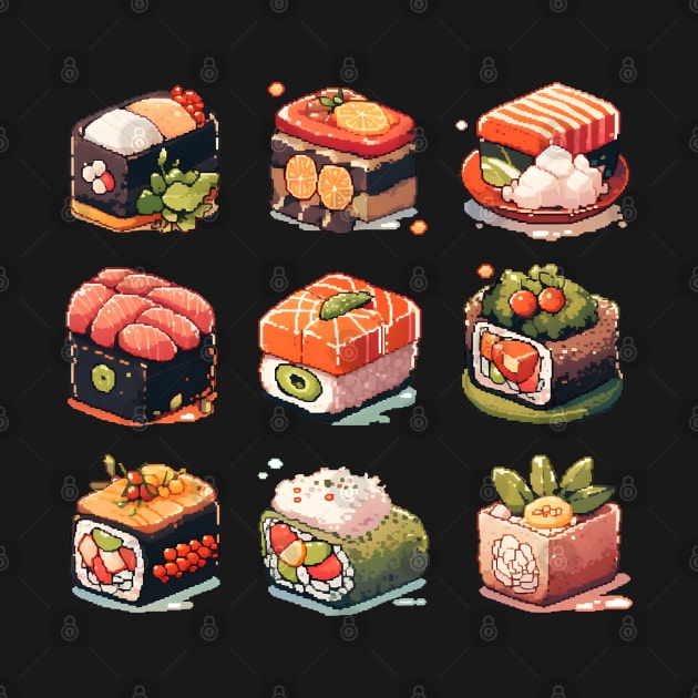 Cute Sushi Anime Food Pixel Art by TheMystique