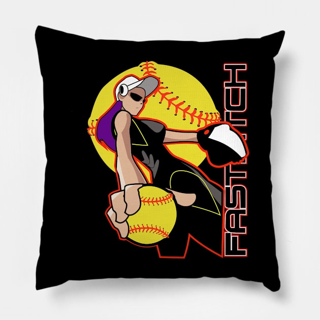 Pitcher fastpitch Pillow by Spikeani