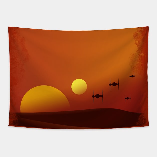 PLANET TATOOINE Tapestry by YellowMadCat