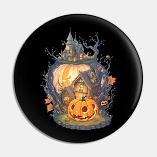 Enchanted forest halloween Pumpkin Sticker Pin