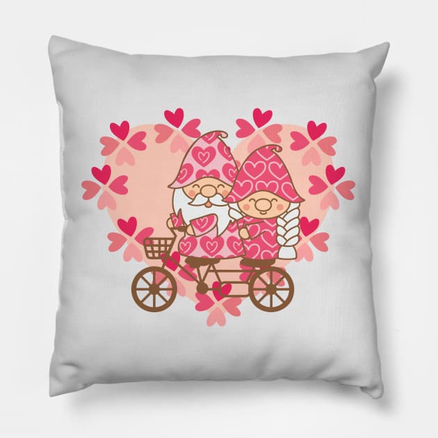 Gnomes Couple Retro Romantic Couples Love Pillow by alcoshirts