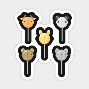 Forest animals lollipop set Magnet