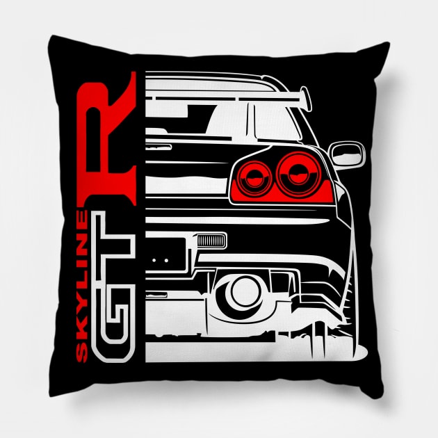 Skyline R34 Godzilla Pillow by gaplexio