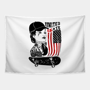 Women's United Skate Girl Skateboarder Retro Vintage Gift Skateboarding SK8 Tapestry