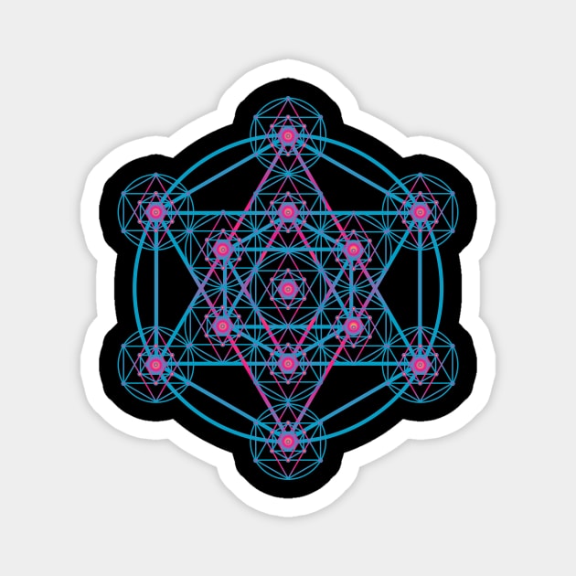 Metatron Sacred Geometry Psychedelic DMT style Magnet by QQdesigns