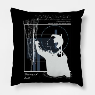 Diamond dust, cast over a black sea version 7 Pillow