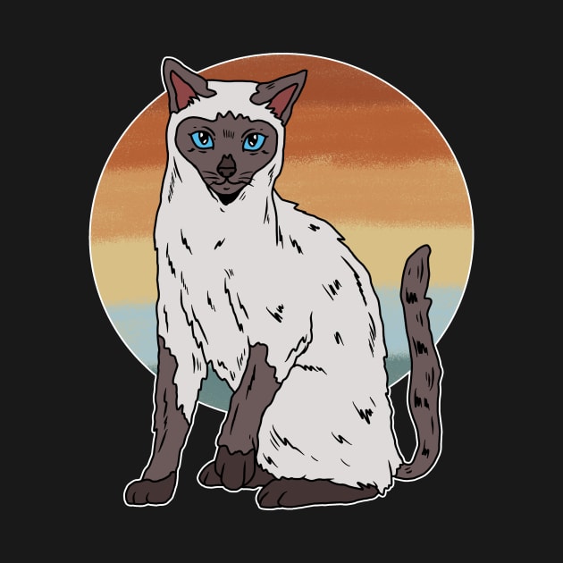 SIAMESE CAT RETRO by Tee Trends