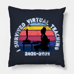 I Survived Virtual Teaching Pillow