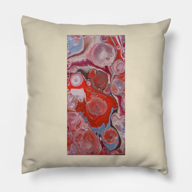 red wave Pillow by reyhanartstudio