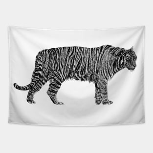 Amur tiger illustration Tapestry