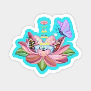 Insect Flower Tea Party Magnet