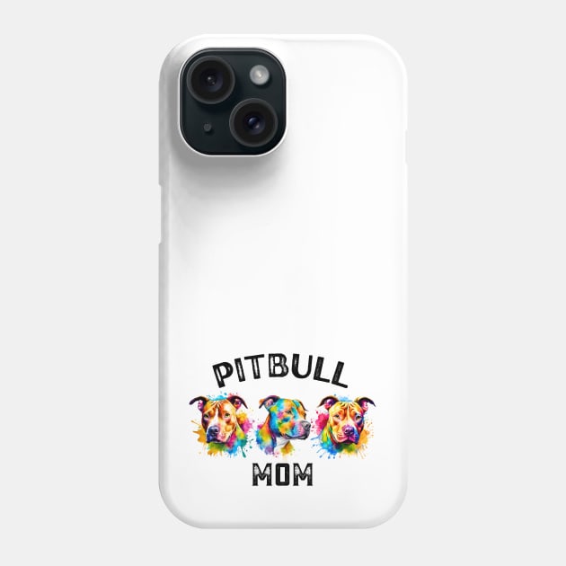 Pitbull Mom Watercolor Phone Case by Doodle and Things