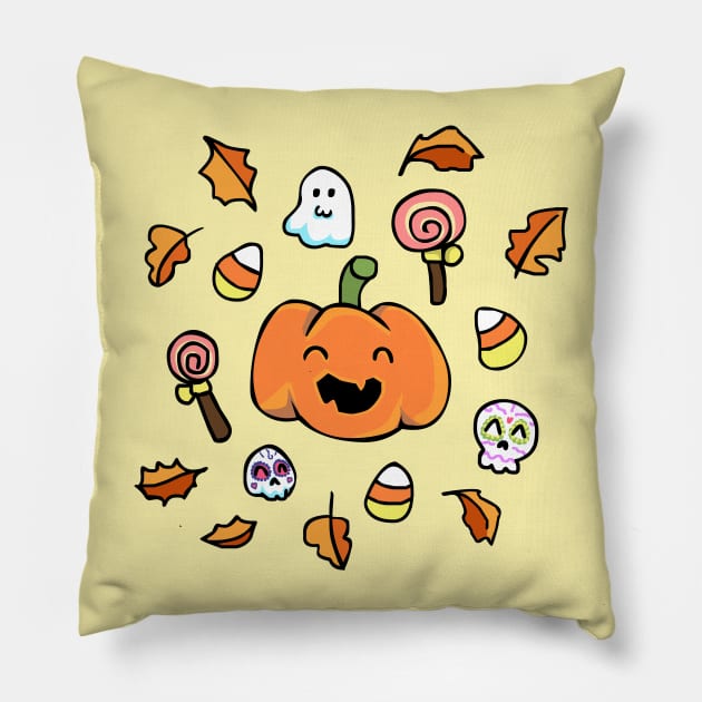 Halloween Doodles Pillow by AnishaCreations