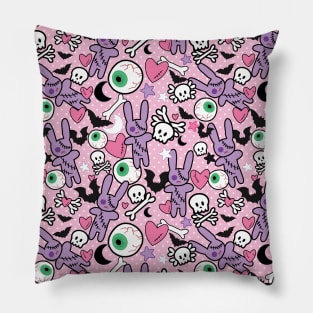 Pastel goth spooky bunny bats Edit Pillow