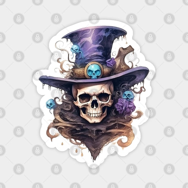 Steampunk Skull Magnet by Luxinda