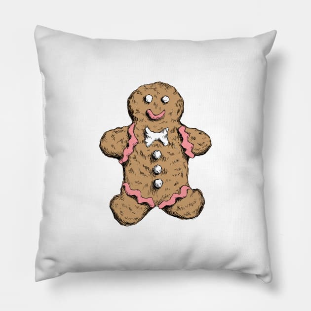 Ginger bread man Pillow by rachelsfinelines