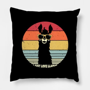 I Just Love Llamas, Retro Style Llama Pillow