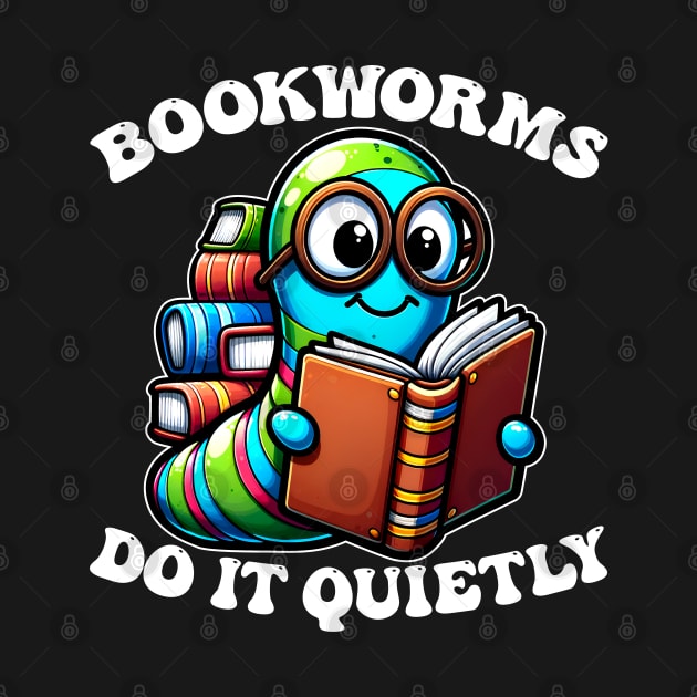 Bookworm Buddy Reading Lover Adorable Nerd Worm Tee by JJDezigns