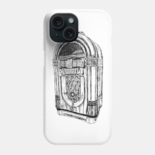 Antique Juke Box Drawing Phone Case