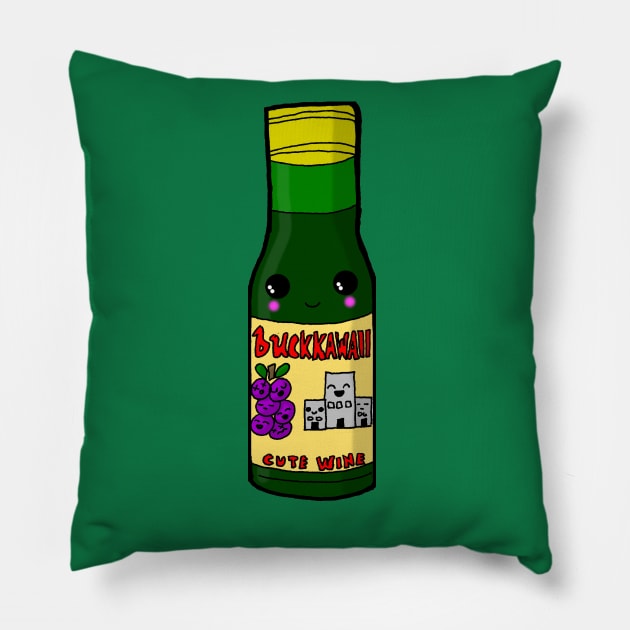 Kawaiibucky (Buckfast) Bottle Glasgow Pillow by lynney66