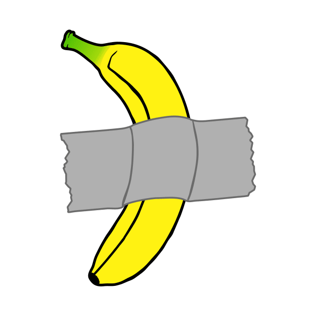 taped banana art on blue by B0red