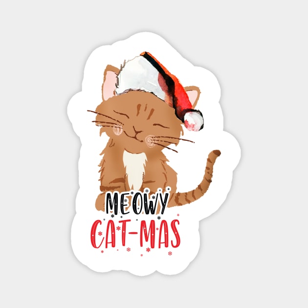 Meowy Catmas Magnet by Wintrly