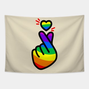 Pride month: Love rainbow k pop hand Tapestry