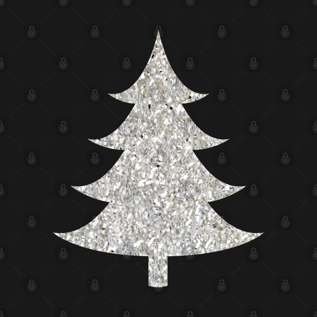 Minimalistic Silver Faux Glitter Christmas Tree by Felicity-K