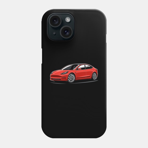 Model 3 (Red) Phone Case by afrcreativeart