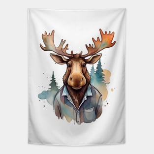 Moose in a shirt Tapestry