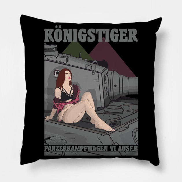 German Tiger 2 heavy tank Pillow by FAawRay