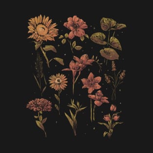 Twilight Botanica Watercolor Botanical Flowers T-Shirt
