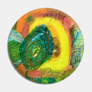 colourful abstract in yellow, green and orange Pin