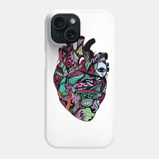 Blue Red Blend Transparent Heart Phone Case