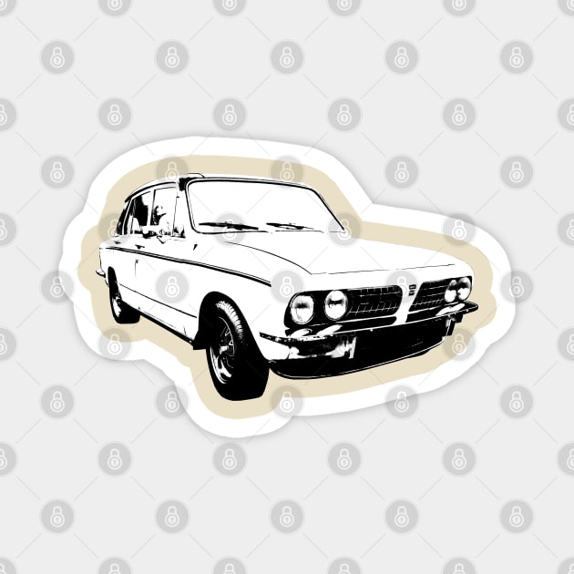 Triumph Dolomite Sprint 1970s British classic car monoblock black and white Magnet by soitwouldseem